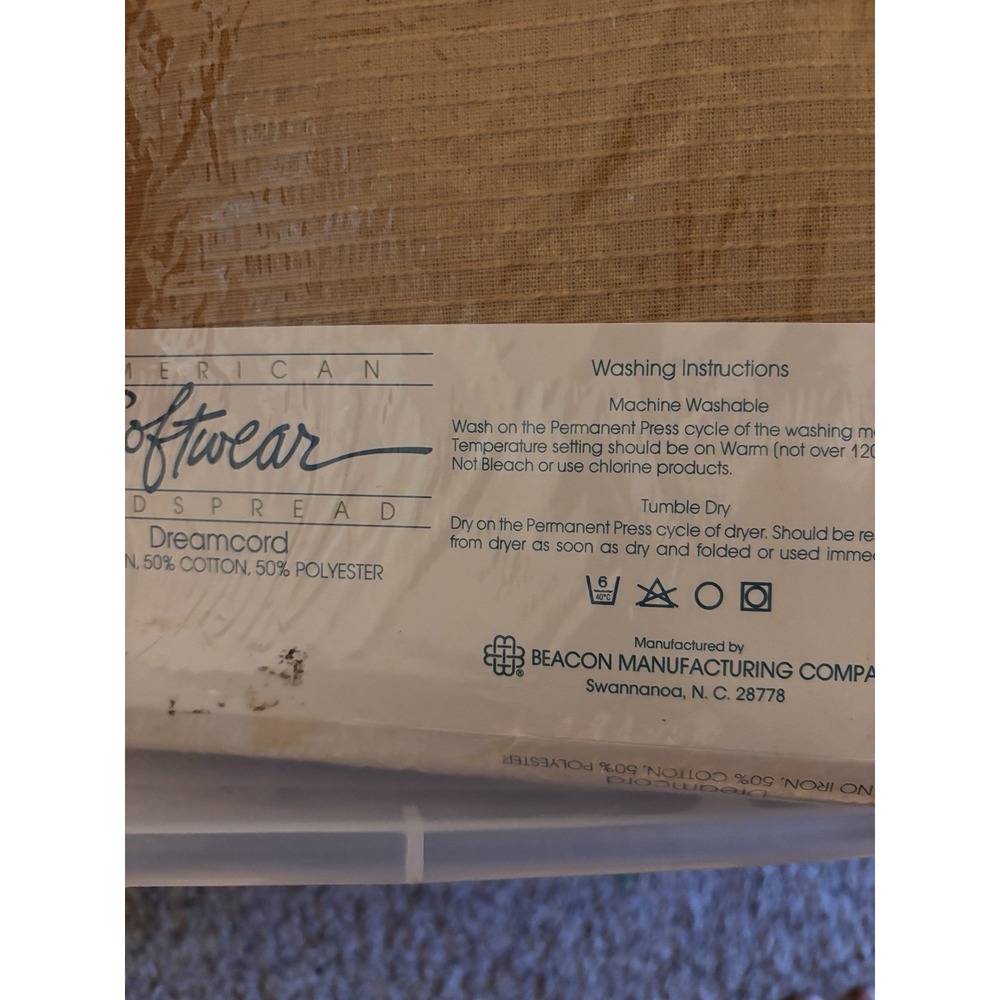 NWT Vintage Beacon Dreamcord American Softwear Bedspread Sand Twin 76" x 110" - Picture 6 of 7
